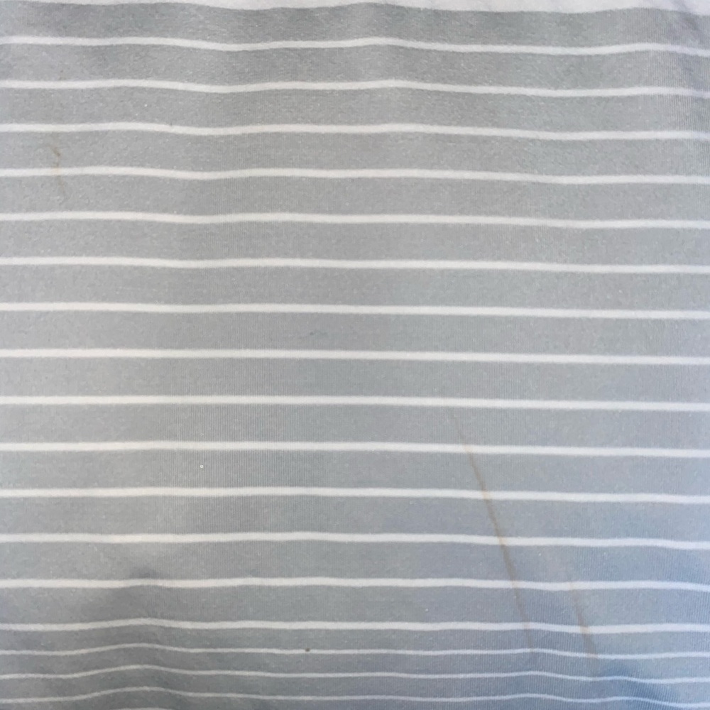 White and Grey Striped UA Golf Shirt